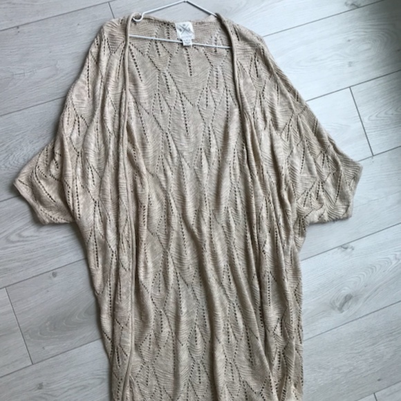 SWS Knitwear Cardigan Long Beige Small - Picture 1 of 4